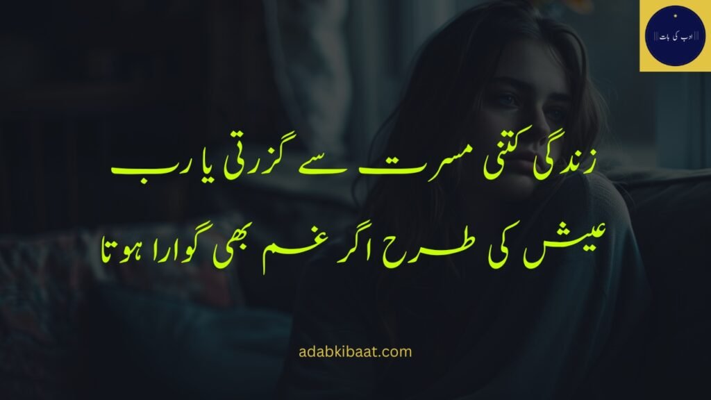 زندگی کتنی مسرت سے گزرتی یارب: sad poetry in urdu