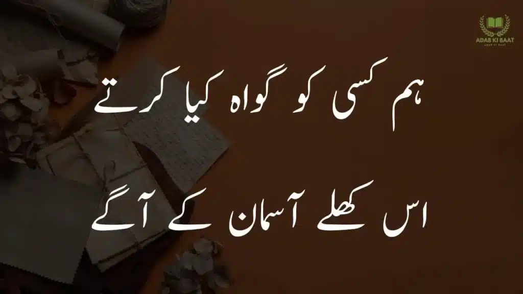 hum kis ko gawah kia krte Attitude 2 line Urdu poetry copy paste – bold shayari