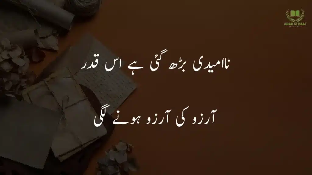 naa umeedi barrh gai hai icc qadar Romantic 2 line Urdu poetry copy paste for lovers