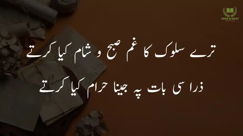taire saloook ka ghum subah-o-sham kiya krte Best 2 line Urdu poetry copy paste – short shayari collection