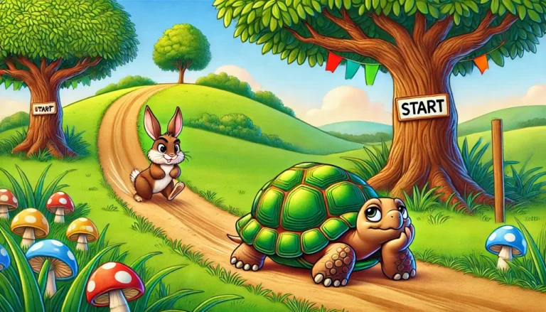 A Tortoise and a Hare Urdu Story Slow and Steady Wins the Race