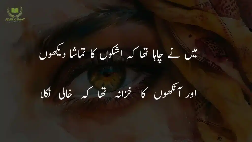 Deep poetry on eyes in Urdu exploring hidden emotions and unspoken truths