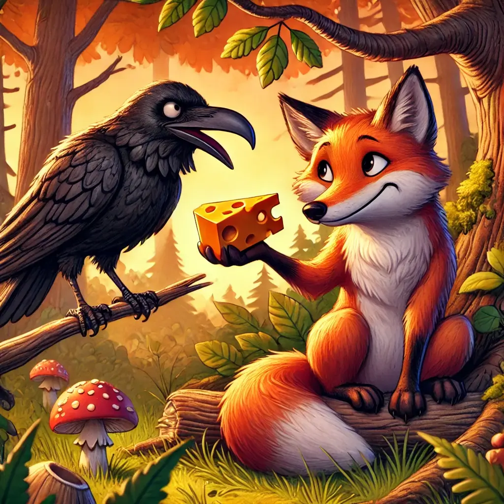 A Crow and a Fox Urdu Story 