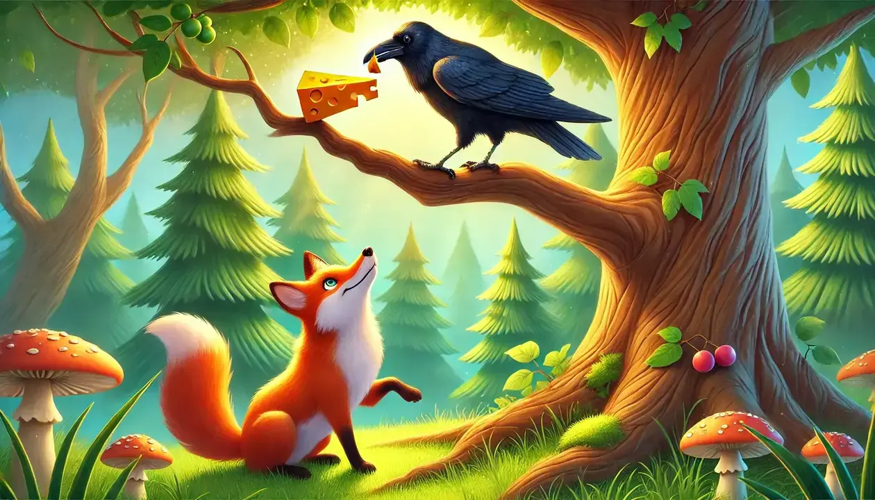 A Crow and a Fox Urdu Story