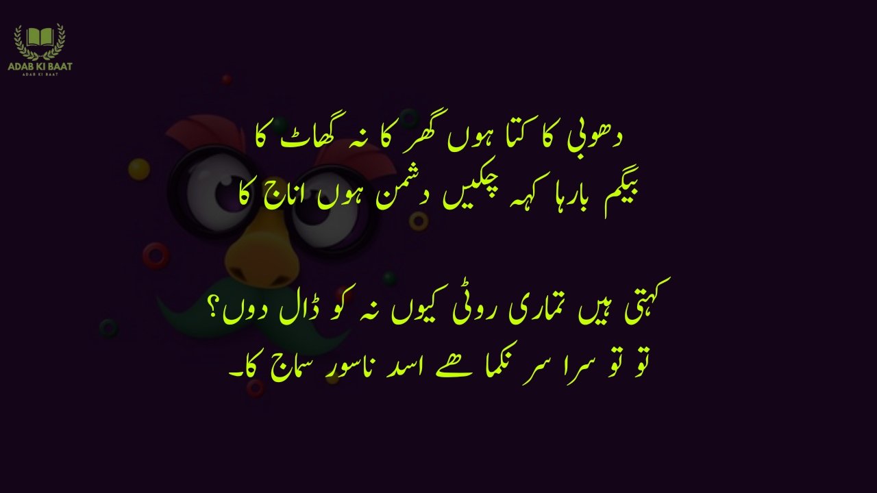 funny poetry in urdu 2 Lines