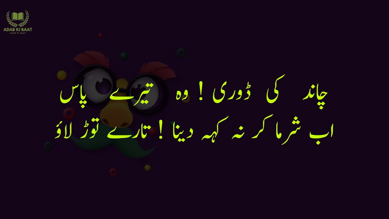 funny poetry in urdu 2 Lines