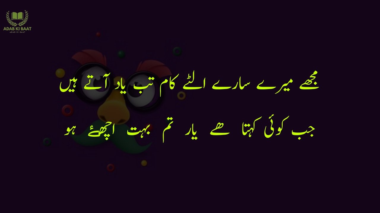 funny poetry in urdu 2 Lines