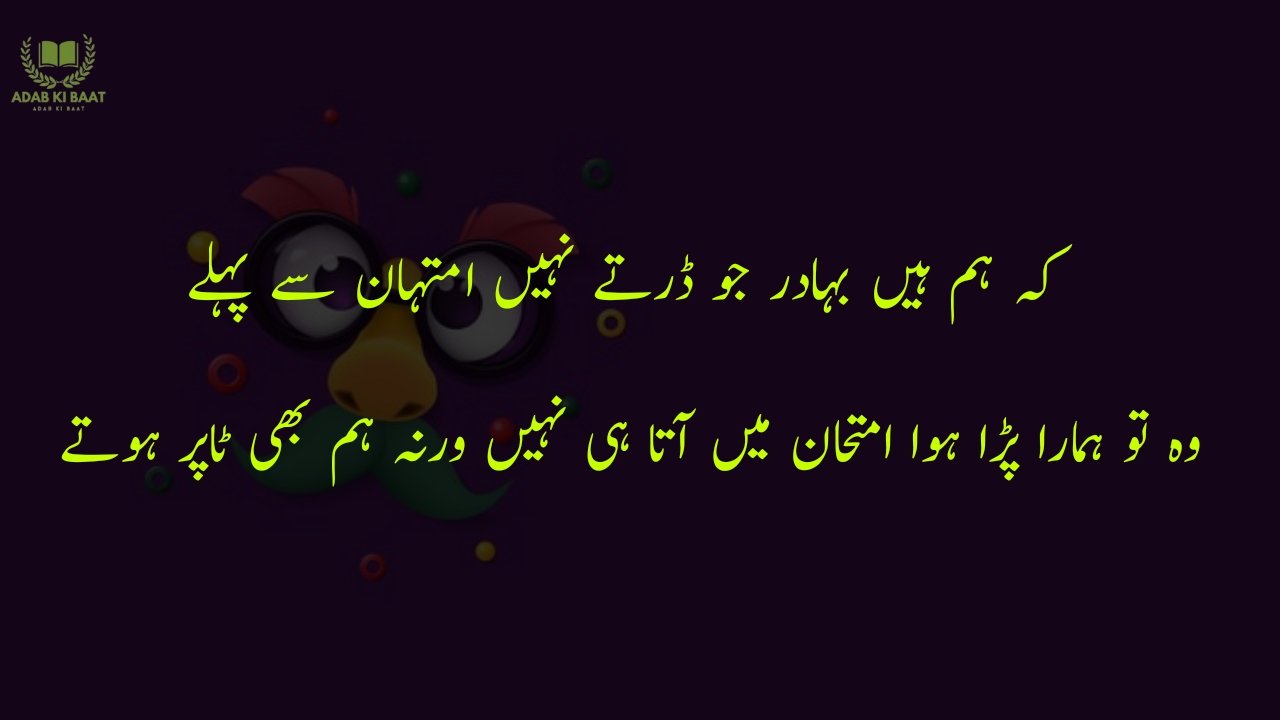 funny poetry in urdu 2 Lines