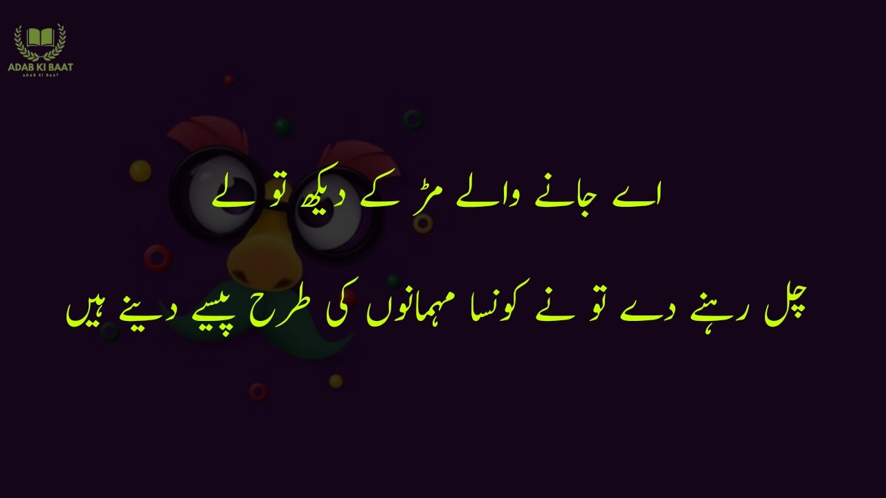 funny poetry in urdu 2 Lines