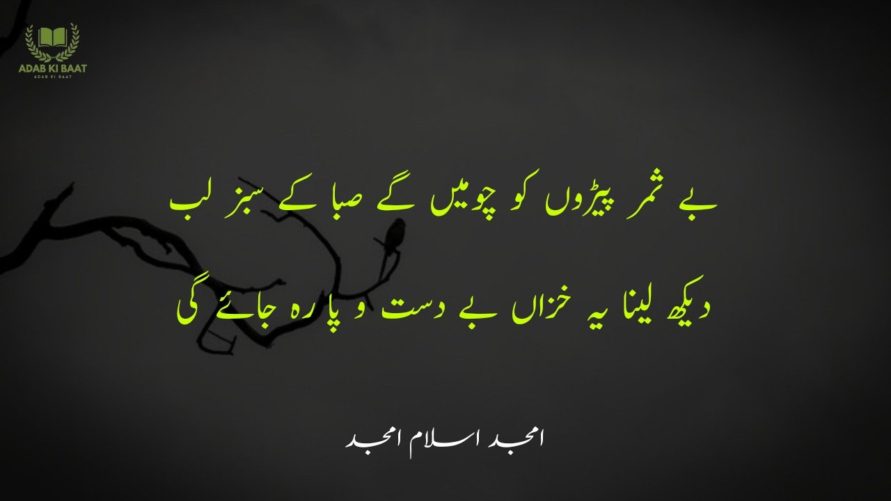 amjad islam amjad urdu poetry 2 lines 