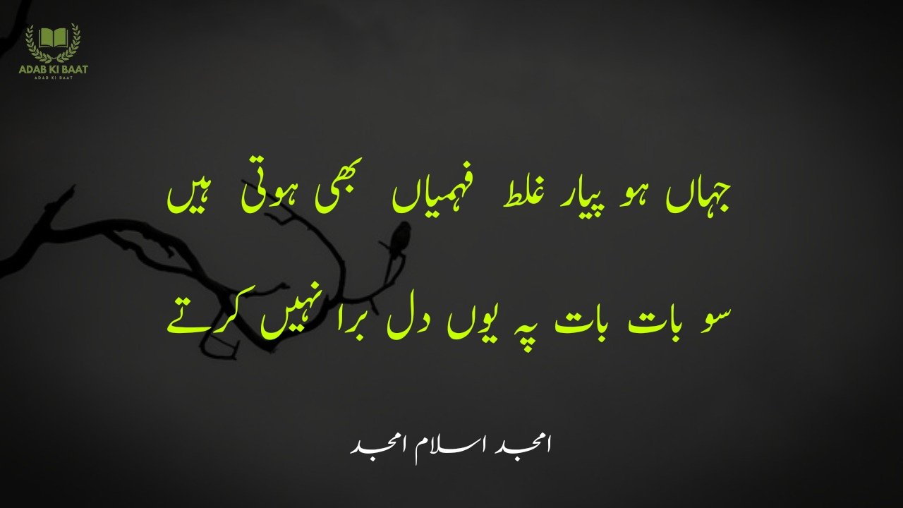 amjad islam amjad urdu poetry 2 lines 