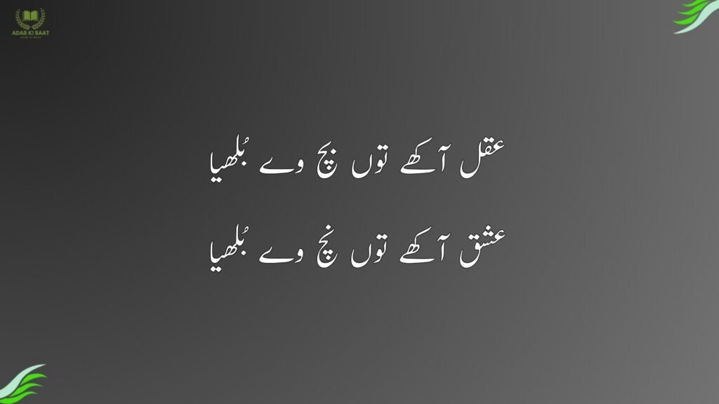 عقل آکھے توں بچ وے بُلھیا