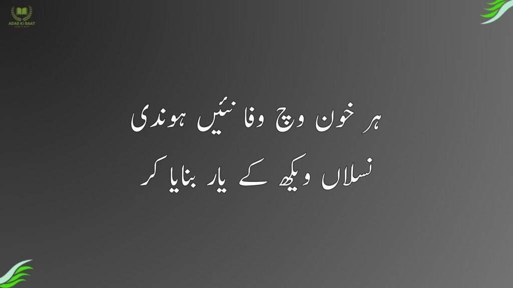 ہر خون وچ وفا نئیں ہوندی