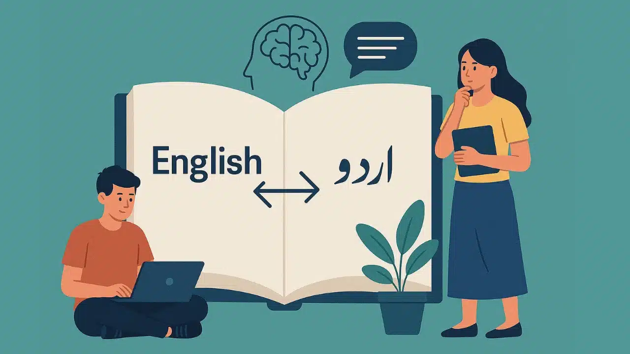 English to Urdu translation concept illustration