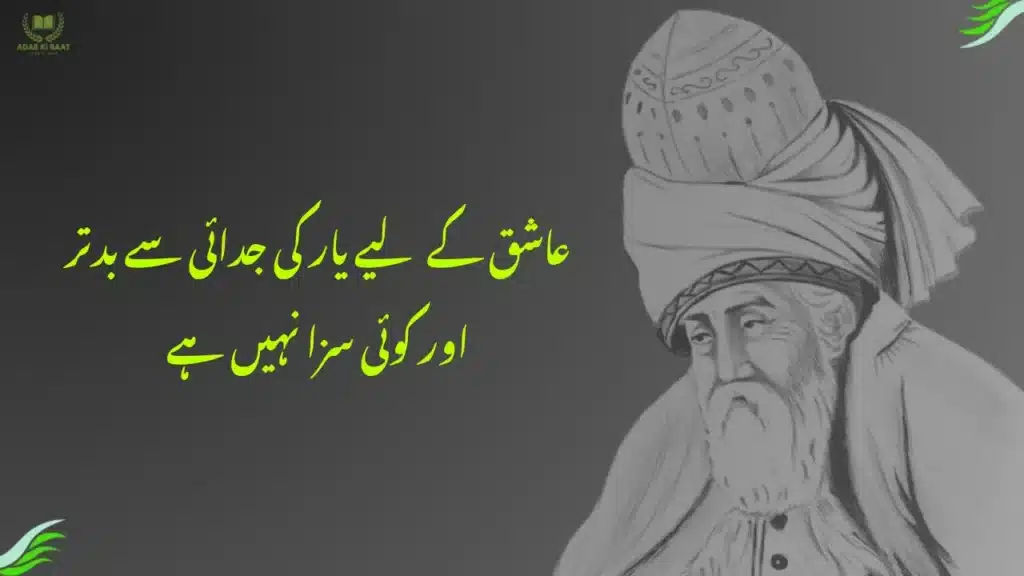 عاشق کے لیے یار کی جدائی سے بدتر
اور کوئی سزا نہیں ہے
Rumi Spiritual Quotes