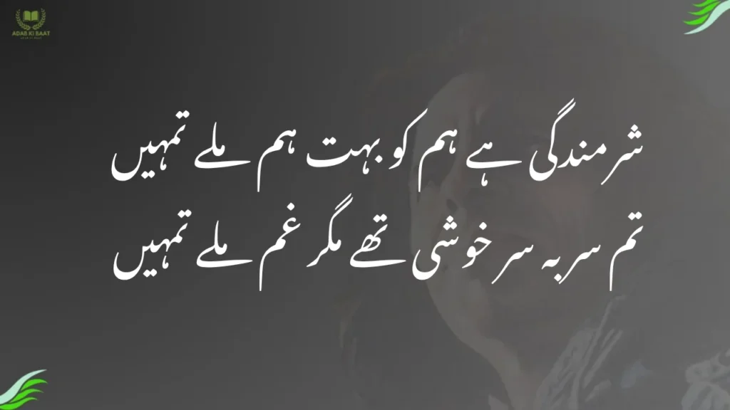 sharmindagi hai ham ko bahut ham mile tumhen